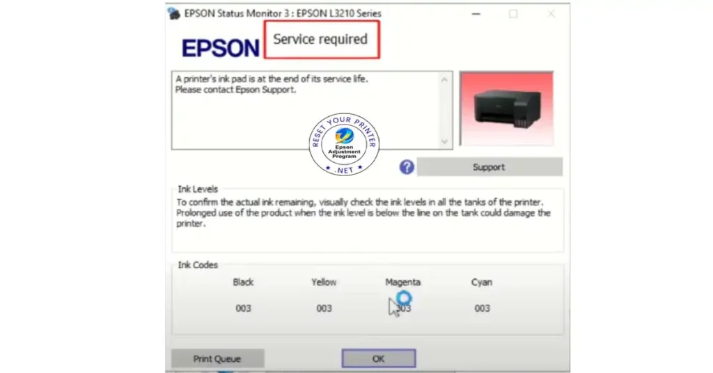 Epson L3210 Service Required